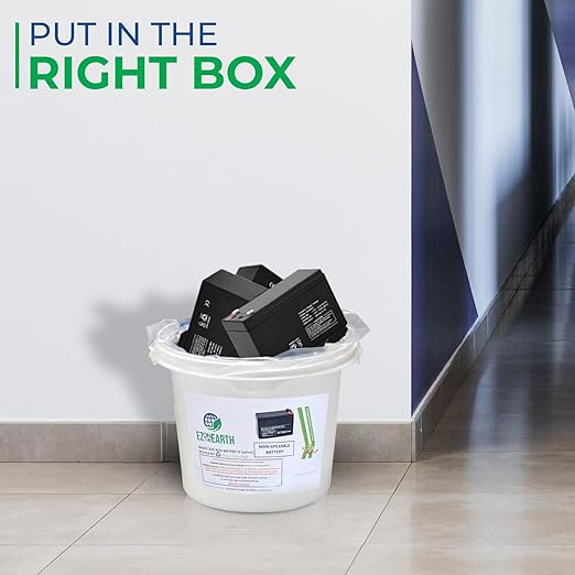 Lead Acid Battery Recycling Kit - 2.0 Gallon Battery Recycling Pail - Pre-Paid, Mail-Back Recycle Kit for Lead Acid Batteries