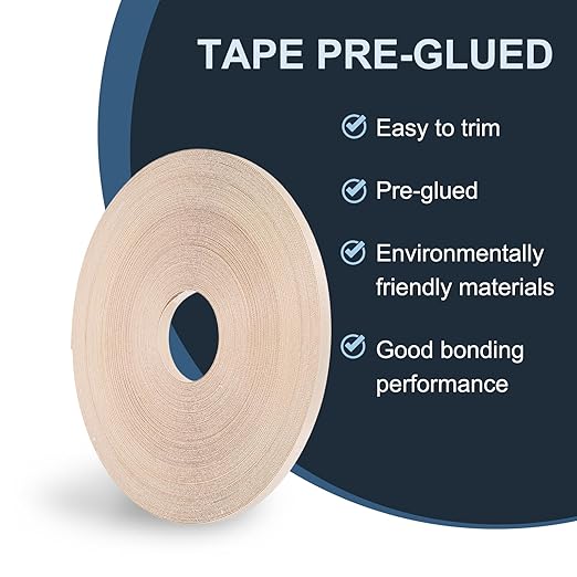 PATIKIL Maple Edge Banding, 1/2 Inch x 250 ft Wood Veneer Tape Pre-glued Flexible Plywood Edge Banding with Hot Melt Adhesive for Furniture Restoration