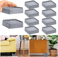Bed Risers 1 inch, 2 inch, 3 inch, 4 inch Heavy Duty, Adjustable Furniture Riser for Table Desk Couch Sofa Chair Recliner Leg Frame Dorm, Stackable Bed Raisers Blocks (Grey 4 Pack, 1+1 inch)