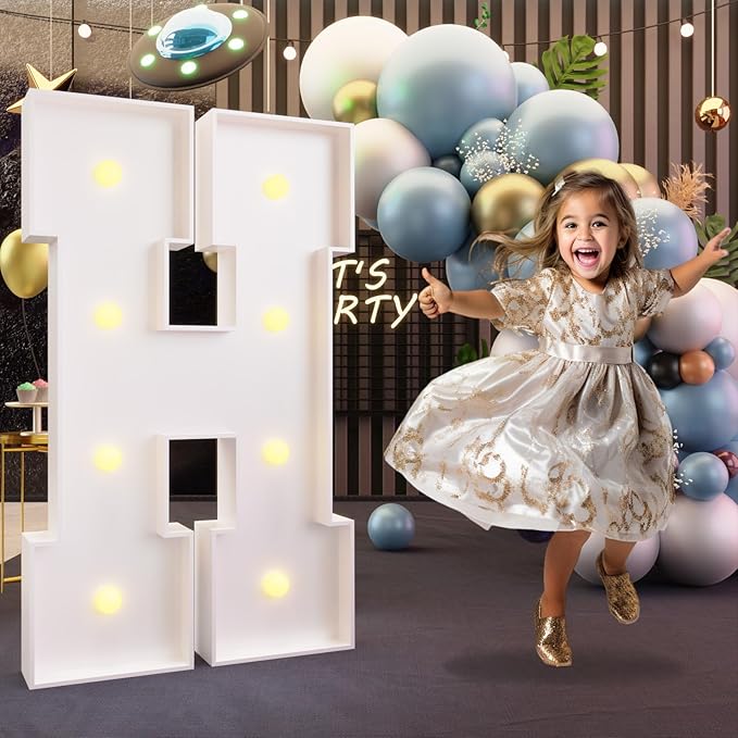 imprsv Marquee Light Up Letters, 3FT H for Birthday, Baby Shower, Wedding Decorations, Customizable Party Theme, Foam Board, All Ages, Not Foldable