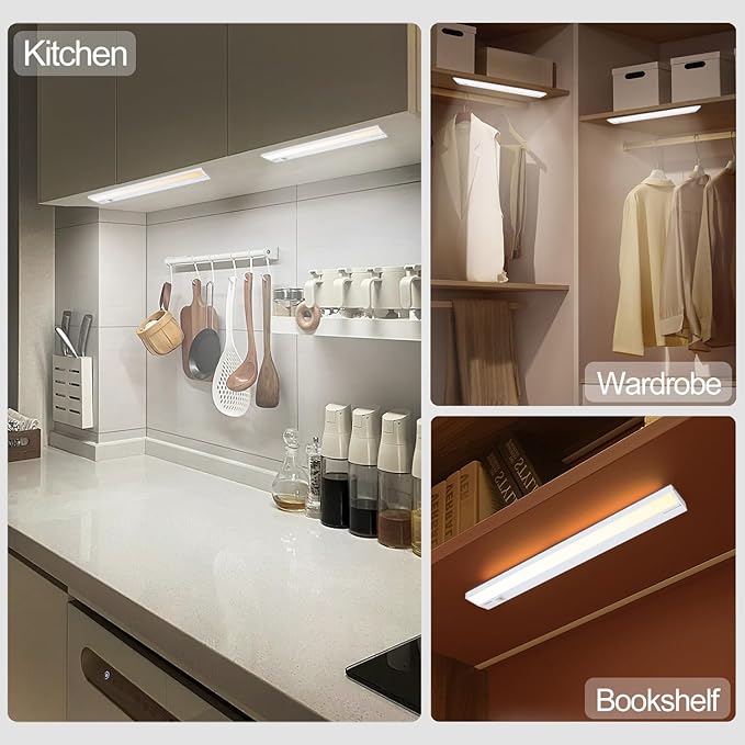 Ansen 3Packs of Under Cabinet Lights for Kitchen, 36in 22W 1426LM, Dimmable Hardwire Led Light for Closet, CRI>92, R9>90, 3 Color Temperature, 3000K/4000K/5000K(Warm White, Cool White, Daylight)