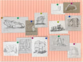 Large Felt Bulletin Board 23x47 Inch, 8pcs Peel and Stick Felt Wall Tiles Modern Push Pin Board for Wall Organization