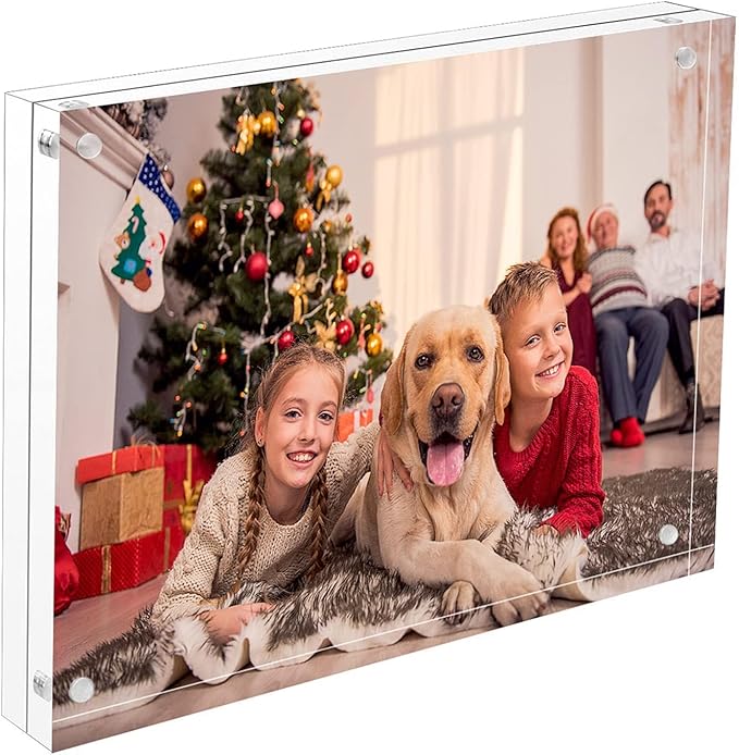 NIUBEE Acrylic Photo Frame 8x10,Clear Picture Frame 20% Thicker Block,Frameless Acrylic Frames Double Sided,Trendy Home Decor & Modern Gift Idea