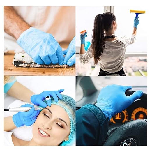 Jointown Basic Vinyl Exam Gloves-Safty Glove Latex-Free & Powder-Free, Synmax Disposable Medical Glove, BMPF3002 Medium (Case of 1000, Blue)