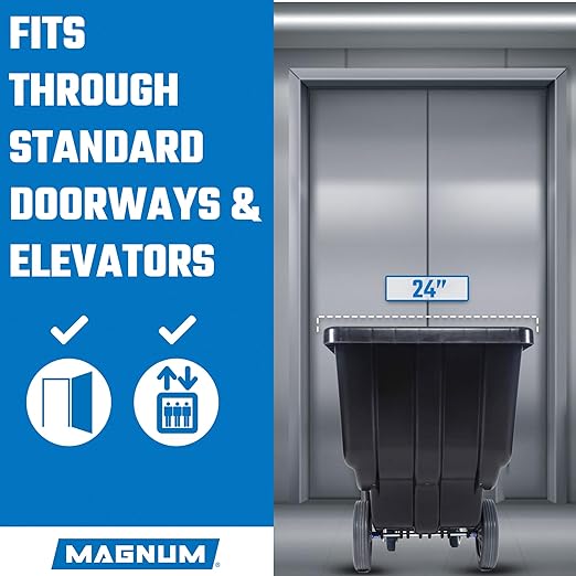 Magnum Tilt Truck, 1/2 Cu. Yd. Capacity Dump Cart with Non-Marking 12” Wheels & 5” Casters for Handling, Transporting on Construction Jobsites, 750 lbs, Trash Cart with Wheels DUC12T-NM-03PK (3-Pack)