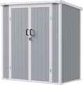 5x3 Resin Garden Sheds & Outdoor Storage on Clearance, Weather-Resistant Plastic Shed with Floor and Lockable Door for Garden Tools, Lawn Mower, Bike, Backyard Organization, Aritic Light Grey