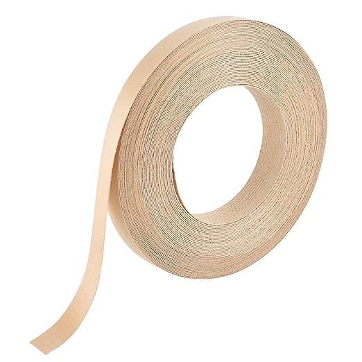 Birch Veneer Edge Banding, 3/4 Inch x 100Ft Pre-Glued Flexible Plywood Edge Banding Tape Real Wood Iron on Veneer Edging Tape with Hot Melt Adhesive Wood Trim for Furniture Panels Restoration