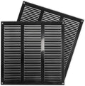Repa Market 2-Pack 12x12 Inch Air Vent Cover/Black Galvanized Steel Louvered Grill Cover with Mesh Screen/Wall or Ceiling Vent/Durable Flush Mount HVAC Register for Indoor and Outdoor Ventilation