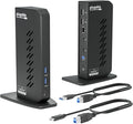 Plugable USB 3.0 and USB-C Universal Laptop Docking Station with 2 HDMI Ports for Windows, Mac (Driver Required), and ChromeOS, Gigabit Ethernet, Audio