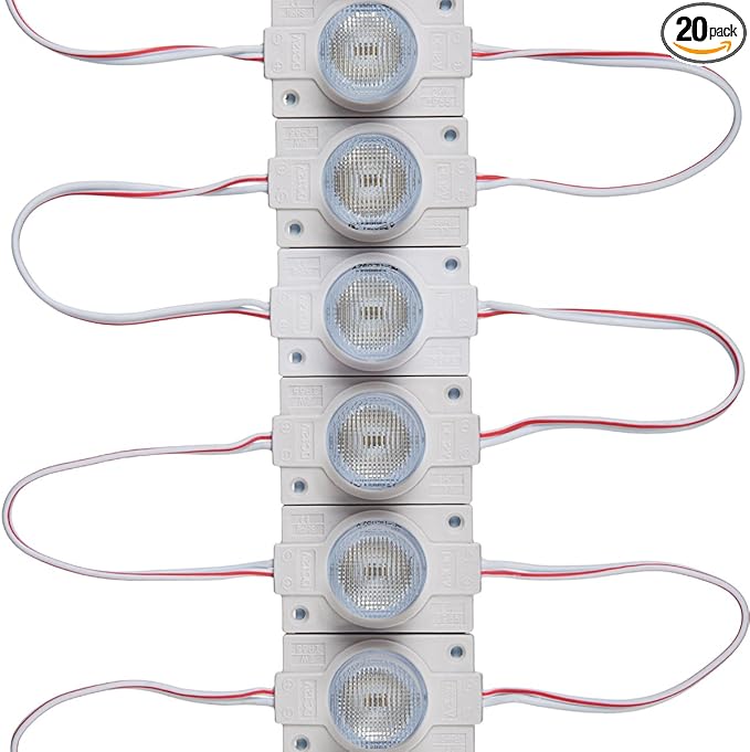 LED Module 12V with Lens 6500K 2.0W for Light Box with Tape Adhesive Back (20pcs Pack)