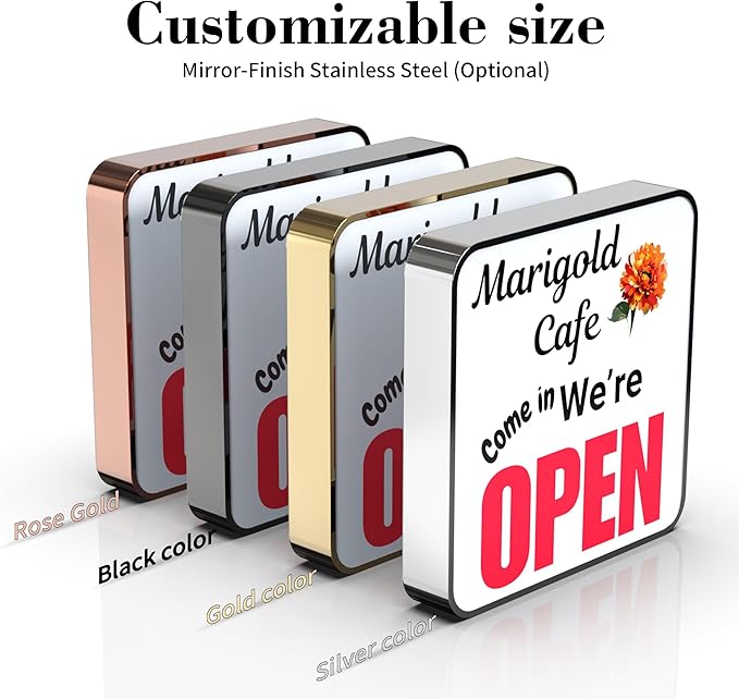 Custom Light Box Sign for Business, Single Sided Advertising Light Box, LED Business Outdoor sign for Storefronts, Bars, Restaurants, Salons, Hotels, Coffee Shops, Waterproof