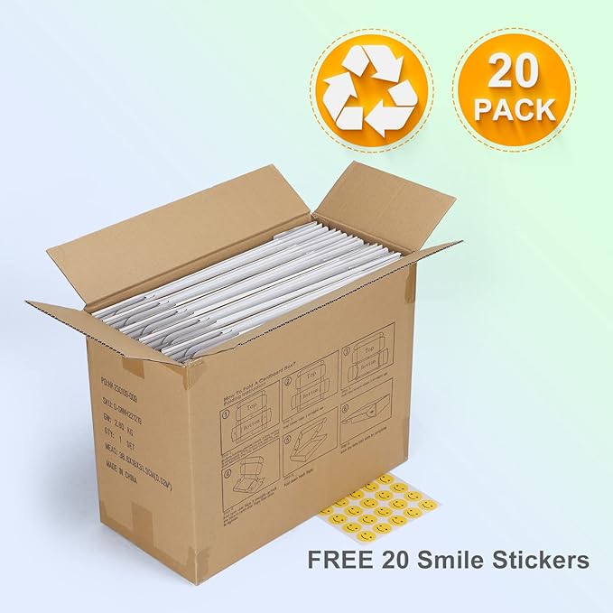 MEBRUDY 12x9x3 Shipping Boxes, 20 Pack White Literature Mailer Corrugated Cardboard Box for Small Business Mailing Packaging