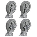8'' × 2'' Caster Wheels, Heavy Duty Industrial Casters Set of 4 Rubber Wheels, Load 4000lbs Capacity, Swivel Caster for Cart Dolly Toolbox (2 Brake & 2 Swivel)