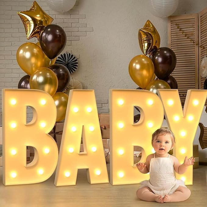 Marquee Letters 4 Feet Tall Large Light Up Letters F Happy Birthday Decorations Marry Me Engagement Party Decor Yellow Light Birthday Decorations Balloon Arch Kit Foam Sign F