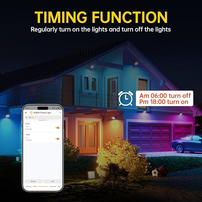 LED Flood Light Outdoor 80W, 800W Equivalent 8000LM Color Changing Stage Spotlight with APP Control, DIY Scenes - Timing - Warm White 2700K - Smart RGB Landscape Uplight, 43 Modes, IP66 Waterproof