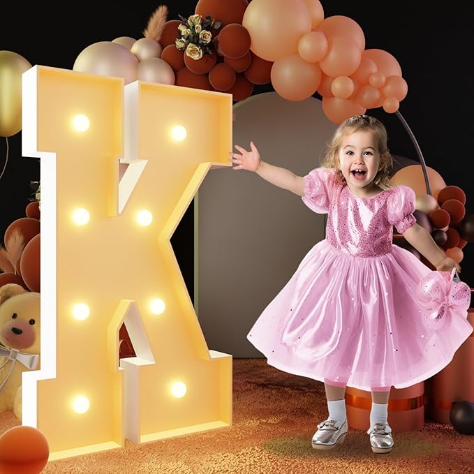imprsv Marquee Letter K, 3FT White Foam Board Art Craft Kit for Baby Shower, Wedding Decorations, Party Backdrop Decor