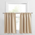 PONY DANCE Small Window Curtains - 36 inches Length Short Drapes for Kitchen/Bathroom/Basement Thermal Insulated Matching with Curtain Panels, 34" x 36", Biscotti Beige, 2 PCs