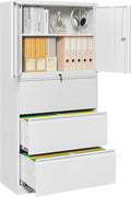 SISESOL 3 Drawer Lateral File Cabinet with Lock,White Filing Storage Cabinet with Doors and Shelves,Locking Metal Storage Cabinets with Drawers for Home,Office,Garage,School,Fit A4/Letter/Legal File