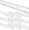 10 Pcs Retail Gondola Shelf Front Wire Fence Guard Rail 48" x 3" Sturdy Metal Supermarket Guardrail Chrome Commodity Organization Baffle Display Enhancer for Retail Stores Fruit Fresh Food