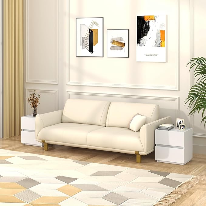 furtble Nightstands Set of 2, Small Dresser for Closet, Sofa Side Table with Drawers for Small Spaces Wooden Bedside Tables, White Modern Storage Cabinet for Bedroom. Entryway, 15.8 in