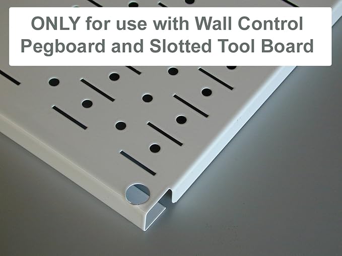 Wall Control Screwdriver Holder Bracket Slotted Metal Pegboard Accessory Slotted Tool Board - White