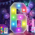 imprsv 3FT Colorful Marquee Numbers,18 Colors with Remote, Light Up Numbers 6 for 16th 60th Birthday Decorations Anniversary Party Decor, Pre-Cut Foam Board Kit, Mosaic Sign for Balloon