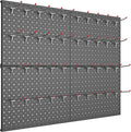 TORACK Metal Pegboard Panels and Hooks for Garage, Workbench, Shop, Shed Tool Organizer Peg Board with 1/8" & 1/4" Holes, Modular Wall-Mounted Pegboard with Pegboard Hooks(Black)