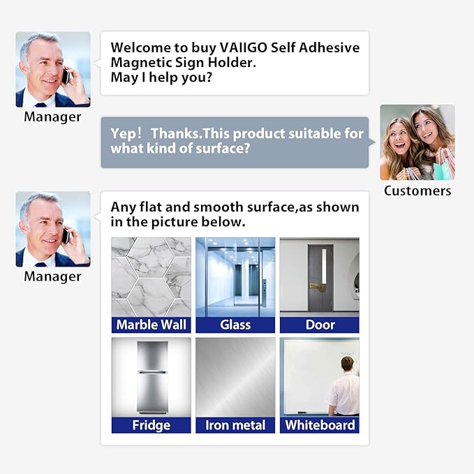8.5"x 11" Self Adhesive Magnetic Sign Holder, Double Sided Window Magnetic Display Frame with Clear PVC and Strong Magnetic for Office/Store/Door/Glass/Refrigerator Display Frame(Black, 5Pack)