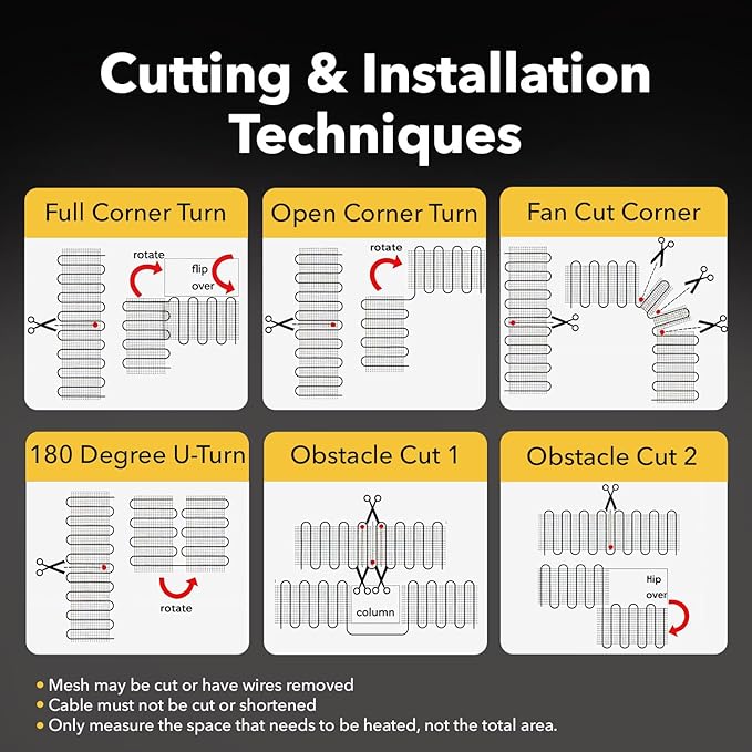 Electric Heated Floor System, 40 Sqft 240V Underfloor Electric Heating System, Heated Floor Mat, Radiant Heaters for Indoor Use, Heating Mat with 7-Day/4 Event Programmable GFCI Thermostat