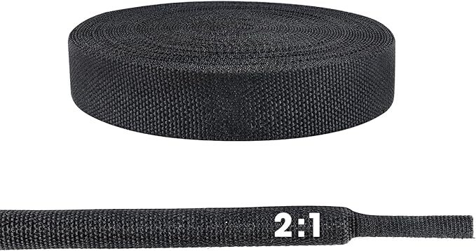 2 in 1 Ratio Braided Cable Sleeve Fabric Heat Shrink 3/8" - 24 feet, Abrasion Management Protection Flexibility Wiring Harness Cable Sheath