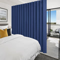 Hiasan Privacy Room Divider Patio Sliding Door Curtain Extra Wide Blackout Thermal Insulated Curtains with Back Tab & Rod Pocket for Bedroom Partition Living Room (120 x 96 Inches, Navy)