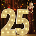 Marquee Numbers 4 Feet Tall Large Light Up Numbers 25th Birthday Decorations Big Yellow Light Outdoor Anniversary Decorations Balloon Arch Kit Party Backdrop 25