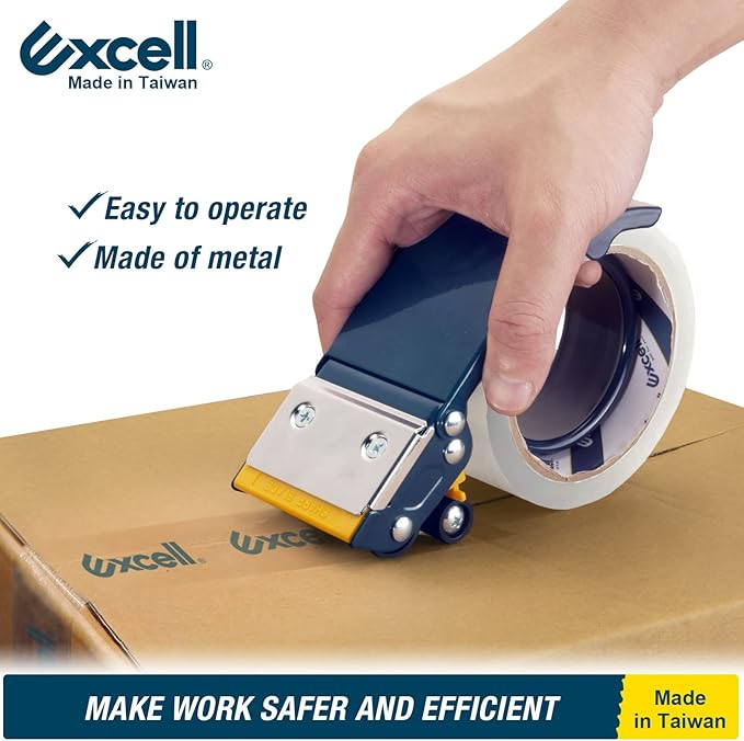 Excell Packaging Tape Dispenser (up to 2" Wide) Hand Held Tape Dispensers, Use for Home, Office, Gifts Store and Warehouse