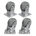 4'' × 2'' Caster Wheels, Heavy Duty Industrial Casters Set of 4 Rubber Wheels, Load 2400lbs Capacity, Swivel Caster for Cart Dolly Toolbox (2 Swivel & 2 Rigid)