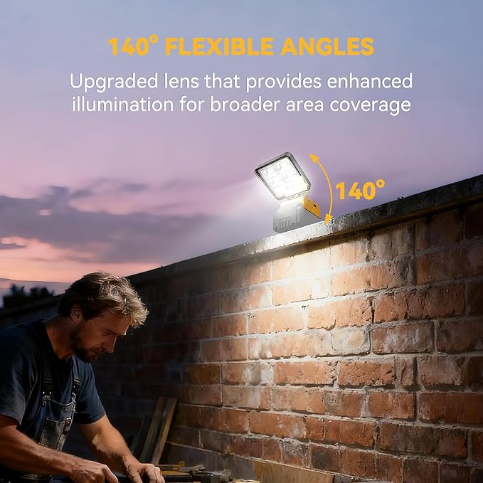 T-SUN Rechargeable LED Work Light, Portable Work Light Compatible with Dewalt 20V Battery, Cordless Flashlight Flood Light 52W 5200LM with USB &Type C Charger Port for Workshop, Garage Repair (4 Pack)