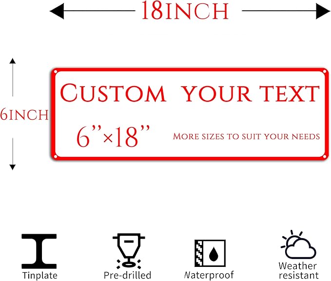 Custom Sign, street signs customized，custom office door signs，be right back sign， Customize for Office, Business, Workplace, office, Home, Delivery Signs(6 * 18 Inch)