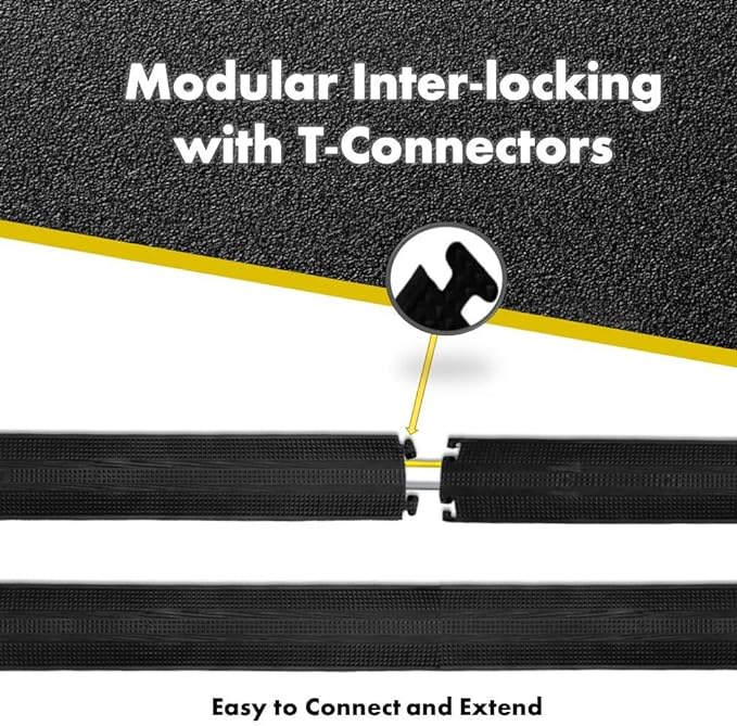 Kable Kontrol Drop Over Floor Cord Cover – 60” Inch Long 1 Channel Cable or Wire Protector – 30 Pcs Bulk Pack - Rubber Ramp for Indoor and Outdoor Use – Yellow