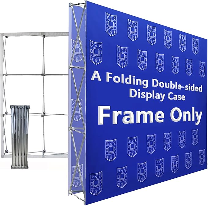 Portable Collapsible Pop Up Trade Show Display Backdrop Stand, A Folding Tension Fabric Holder For Tradeshow Booth Exhibition Wedding Conference Party Event 7.5x10FT(Frame Only)