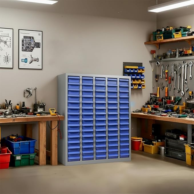 75 Drawers Parts Cabinet for Nuts, Bolts, Screws, Nut and Bolt Organizer with ABS Material Drawer, Bolt Bin Tool Storage Cabinet in Workshop, Garage, Office (75 Drawers)