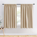 PONY DANCE Bedroom Window Curtains - Room Darkening Thermal Insulated Panels Shades/Draperies Block Light Protect Privacy, 70 x 63 inches, Biscotti Beige, 2 Pieces