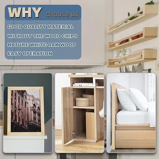 Oak Edge Banding, 1 inch x 500ft roll of Veneer Edge Banding, Pre-glued Flexible Real Wood Tape for Cabinet Repair and Furniture Restoration