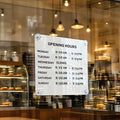 Metal Business Hours Sign with Suction Cups - Magnetic Open Closed Display Board for Storefront Window, Glass Door, Tile Wall & Counter - Changeable, Reusable & Rust-Resistant Steel Kit