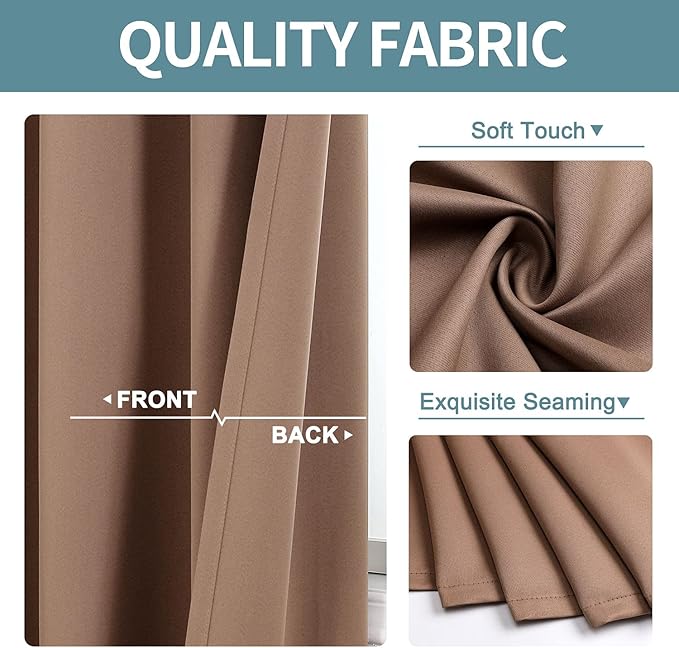 ChrisDowa Room Divider Curtain 108 Inches Long, Wide Blackout Sliding Door Curtain for Bedroom, Room Darkening Privacy Window Curtain for Patio Door (1 Panel Set, Cappuccino, 100 x 108 Inch)