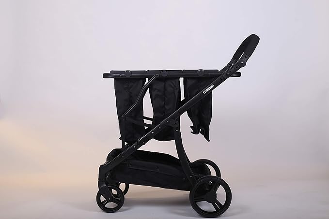 GreenCart Foldable Shopping Cart for Groceries with 3 Reusable Shopping Bags, Easy to Use in Stores, Utility Cart Holds 100lb (Black Frame + 3 Black Baskets)