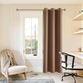 ChrisDowa Grommet Blackout Curtains for Bedroom - Thermal Insulated Room Darkening Curtains for Living Room (1 Panel Set, Cappuccino, 42W x 84L)