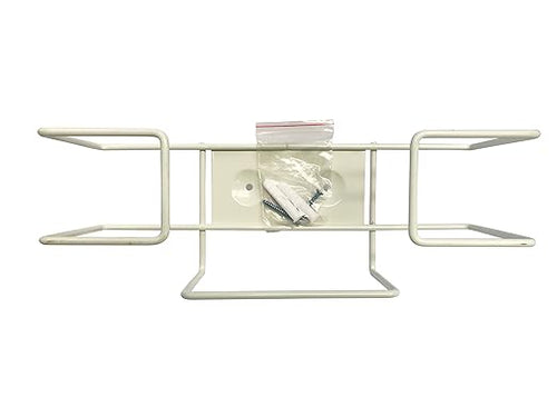 1 Each | Disposable Glove or Tissue Box Holder, Wire Rack, Wall Mounted Universal Box Holders, for Larger Sized Single Boxes, White - 1 Glove Box Holder