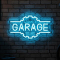 Custom Garage Neon Sign, Personalized 3D Engraved Gear Garage Name LED Sign, Customized Dimmable Neon Lights for Garage, Workshop, Carport & Man Cave Wall Decor, Gifts for Dad Father Husband Grandpa