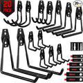 20 Pack Heavy Duty Garage Storage Hooks with Extension Cord Organizer, Solid Steel Wall Mount Hook Set with Anti-Slip Coating Utility J Hooks for Ladders,Bikes,Ropes,Broom,Garden,Yard and Power Tools