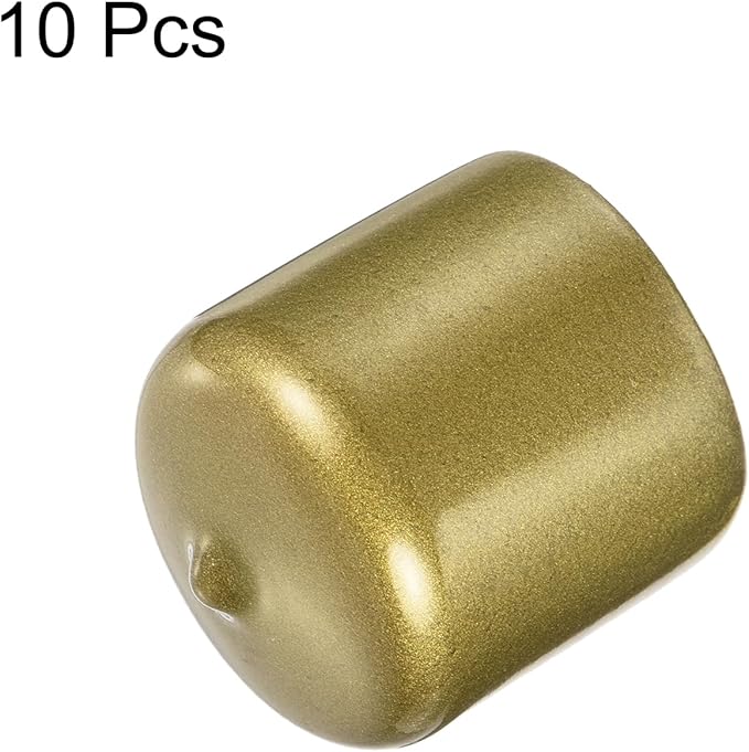 uxcell 10pcs Rubber End Caps 33mm ID Vinyl Round End Cap Cover Screw Thread Protectors Gold