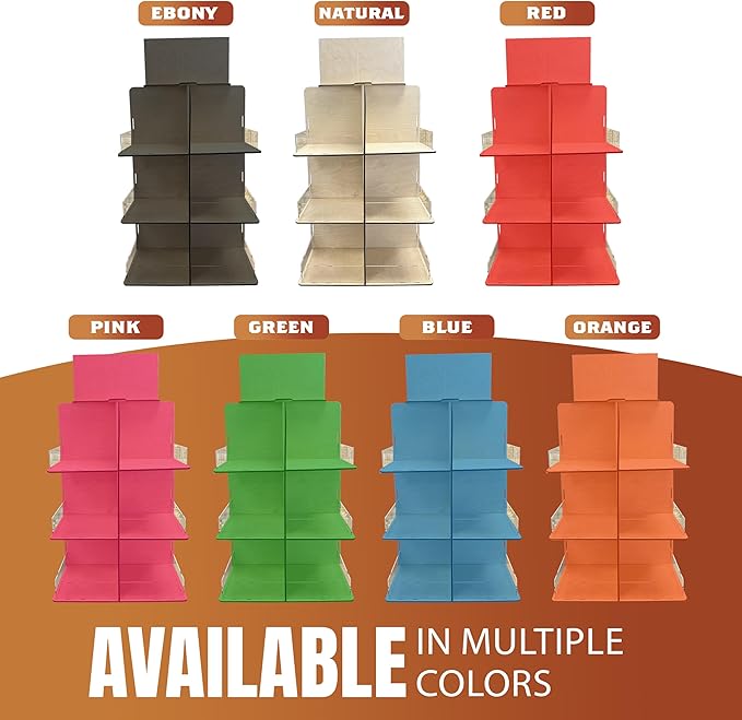 Versatile 4-Sided Rotating Display Stand for Candy, Snacks, Jams, Produce and More - Ideal for Craft Shows, Farmers Markets, and Retail Stores - 12 Shelves, Heavy-Duty Design, Easy Setup (Pink)